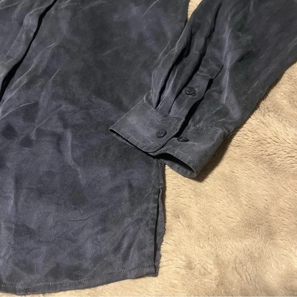 Lunya Asymmetrical Button Down Silk Pajama Top - Picture 4 of 5